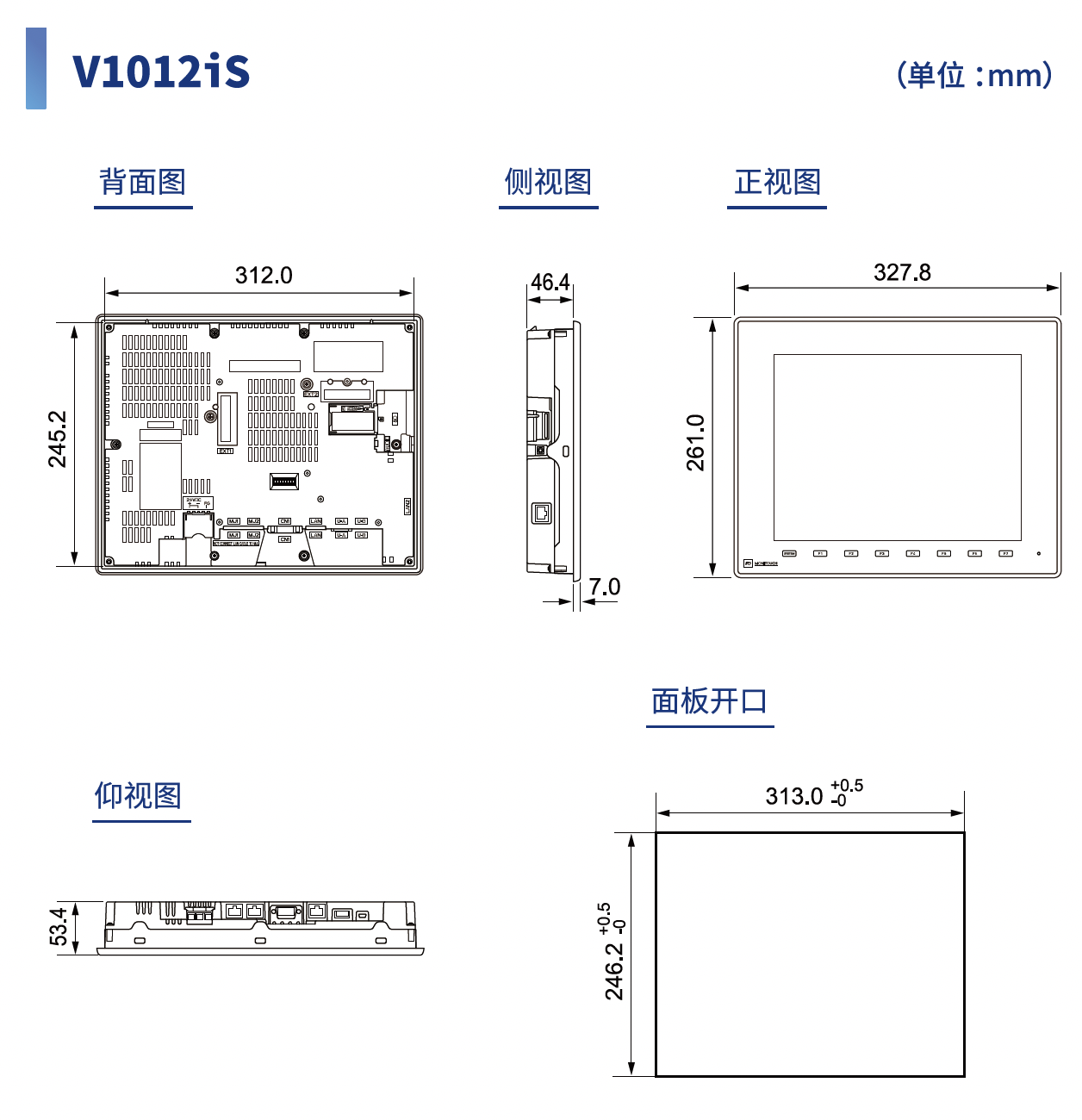 外形图/面板开孔尺寸